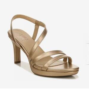 Naturalizer Brenta Strappy Platform Dress Sandal in Bronze Pearl,New,Size 7 5M